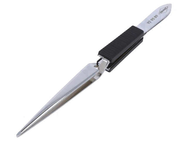 Pincet; 160mm; De vorm van de punt: plat; voor precisiewerk Pincet; 160mm; De vorm van de punt: plat; voor precisiewerk